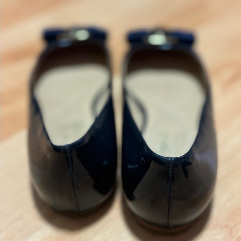 Salvatore Ferragamo navy Patent Ballet Flats - Picture 5 of 10
